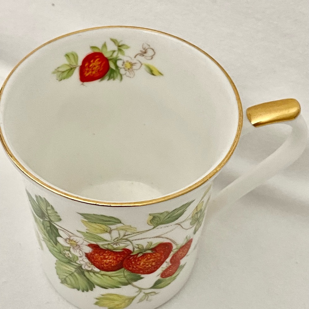 VINTAGE QUEEN'S ROSINA CHINA CUP, FINE BONE CHINA, ENGLAND, VIRGINIA STRAWBERRY - Picture 2 of 8